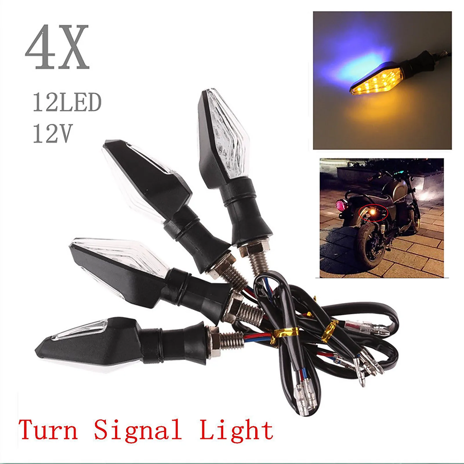 4 Pcs/Set Motorcycle Turn Signal Light 12V Universal LED Turn Signal Light Indicators Amber Blinker Light Flashers Lighting
4 Pcs/Set Motorcycle Turn Signal Light 12V Universal LED Turn Signal Light Indicators Amber Blinker Light Flashers Lighting