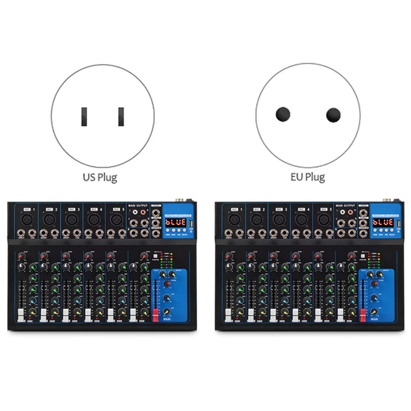 7 Channel USB Digital Karaoke Mixer Bluetooth Live Studio Audio Mixer Microphone Sound Card for DJ Wedding Party
7 Channel USB Digital Karaoke Mixer Bluetooth Live Studio Audio Mixer Microphone Sound Card for DJ Wedding Party