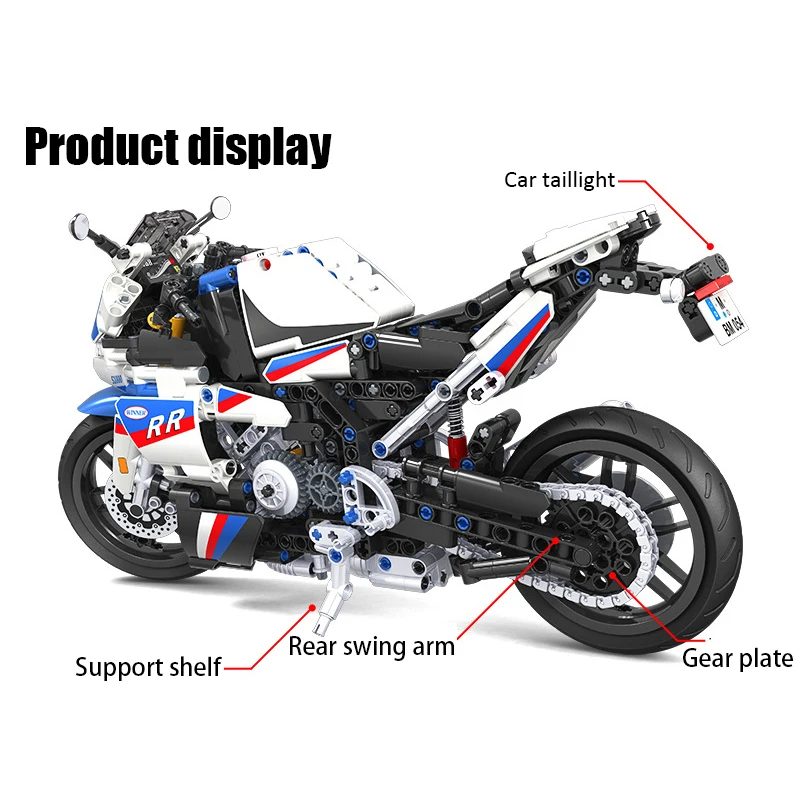Winner S1000RR 819PCS Super Racing Motorcycle 1:6 Model City Stree Classic Building Blocks Bricks DIY MOC Child Toys Collection
Winner S1000RR 819PCS Super Racing Motorcycle 1:6 Model City Stree Classic Building Blocks Bricks DIY MOC Child Toys Collection
