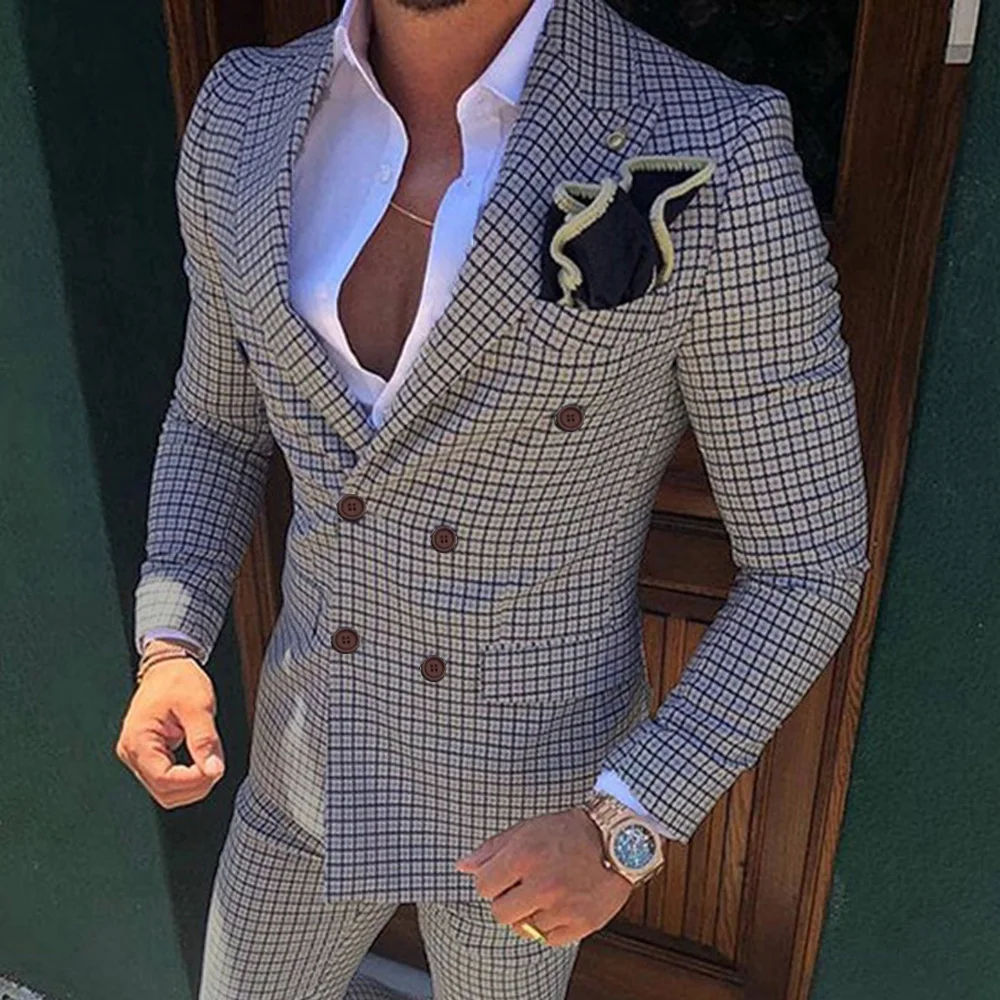 Notched Lapel Plaid Formal Slim Men's Blazer 2021 Fashion New Trends Party Office Wedding Blazers Male Business Jackets Suits 
Notched Lapel Plaid Formal Slim Men's Blazer 2021 Fashion New Trends Party Office Wedding Blazers Male Business Jackets Suits