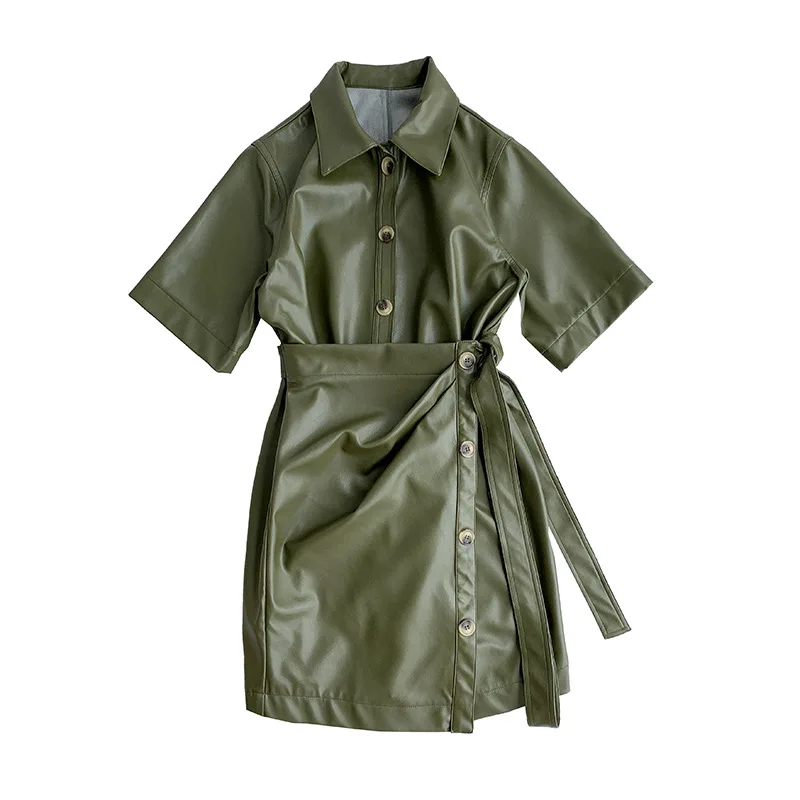 Autumn New Style High-end Niche Design Sense French Nordic PU Leather Dress Leather Shirt Shirt Dress Irregular
Autumn New Style High-end Niche Design Sense French Nordic PU Leather Dress Leather Shirt Shirt Dress Irregular