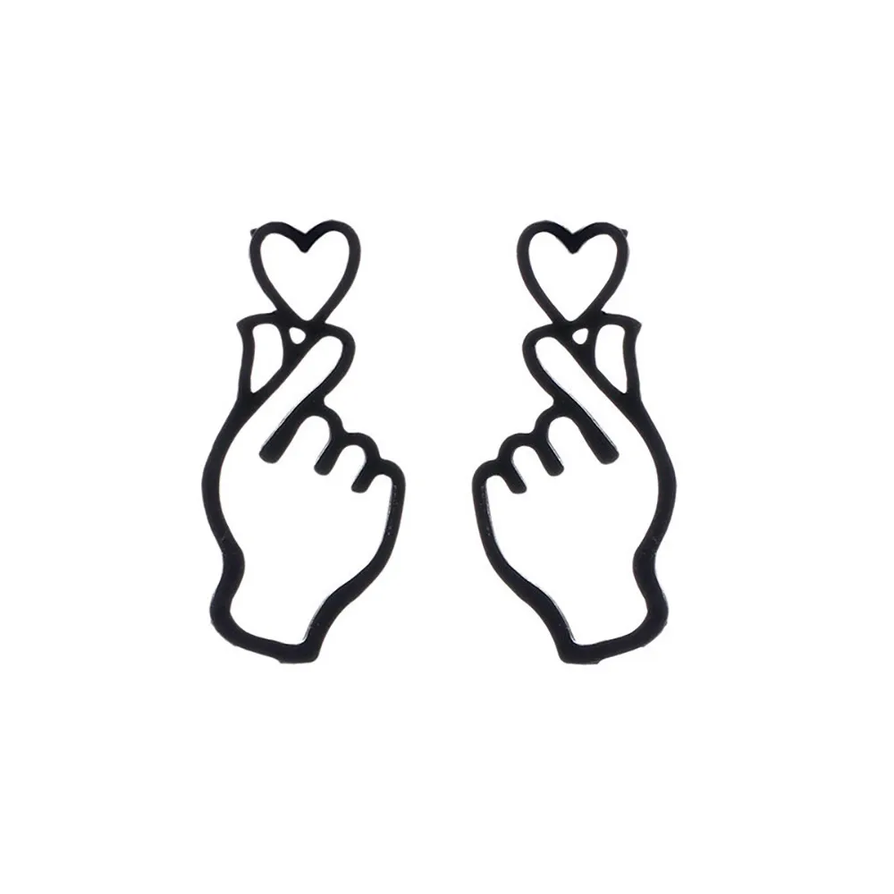 Stud Earrings Ladies Personality Metal Hollowing Out Design heart Gesture Earrings Women Earring Fashion Jewelry 2021 kolczyki
Stud Earrings Ladies Personality Metal Hollowing Out Design heart Gesture Earrings Women Earring Fashion Jewelry 2021 kolczyki