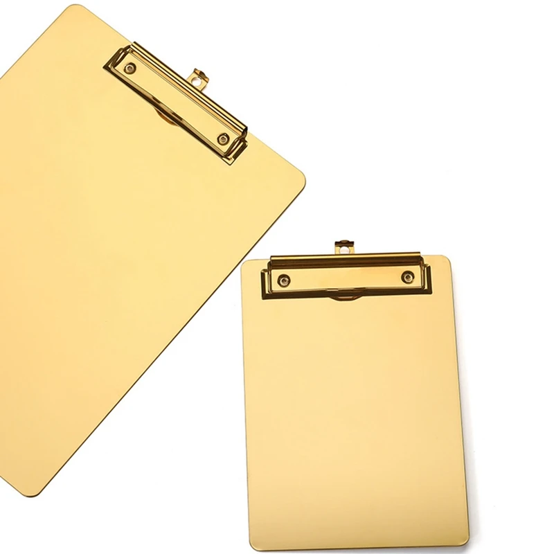 Gold Color Stainless Steel Menu File Holder Board for Writing WordPad menu folder
Gold Color Stainless Steel Menu File Holder Board for Writing WordPad menu folder