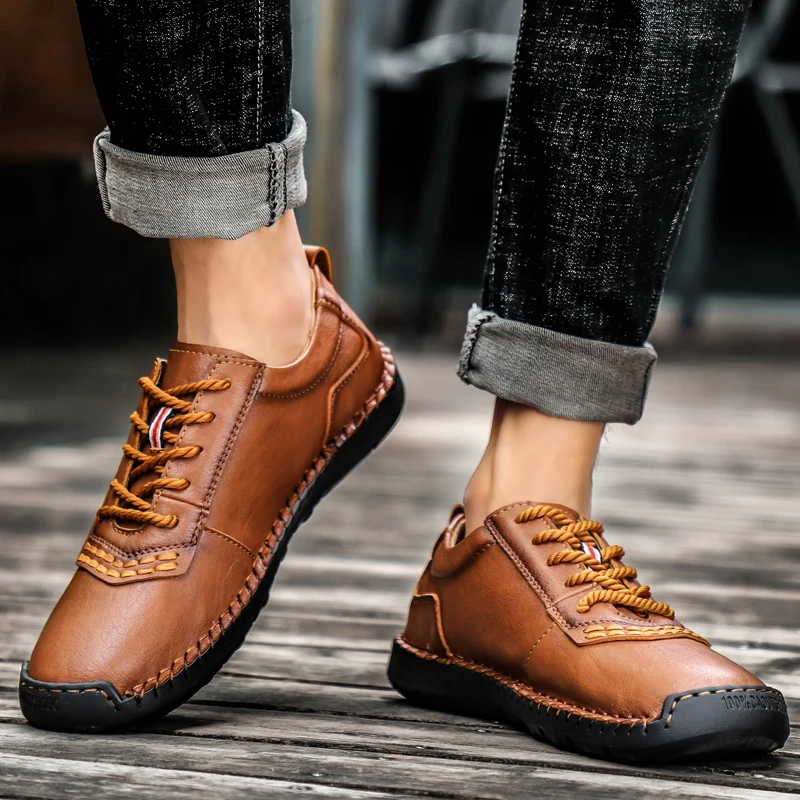 Large Size Low-top Men Shoes High Quality Hand Spliced Leather Shoes Breathable Casual Shoes Sports Shoes Soft Padded Flat Shoes
Large Size Low-top Men Shoes High Quality Hand Spliced Leather Shoes Breathable Casual Shoes Sports Shoes Soft Padded Flat Shoes
