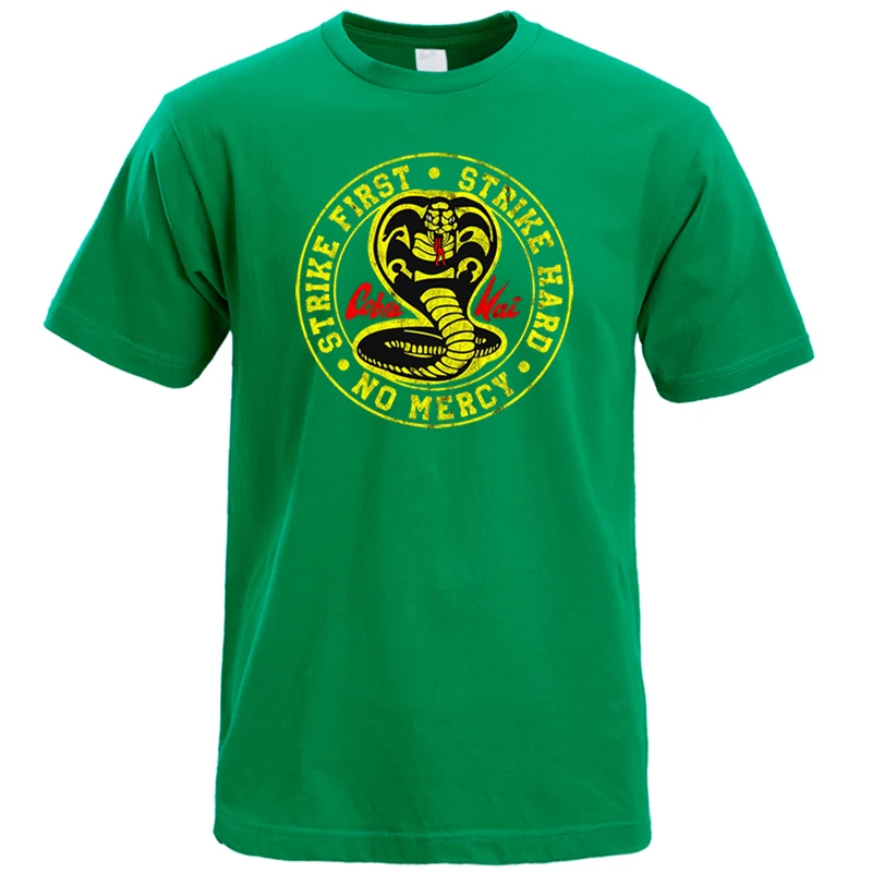 Cobra Kai T Shirt Men Strike First Strike Hard No Mercy Tshirt Shirts Cotton Summer Top Tshirts Short Sleeves Tees Black T-Shirt
Cobra Kai T Shirt Men Strike First Strike Hard No Mercy Tshirt Shirts Cotton Summer Top Tshirts Short Sleeves Tees Black T-Shirt