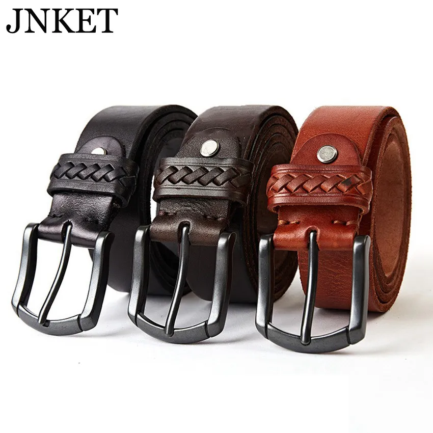 

JNKET Fashion Men's Cow Leather Waistband Casual Pin Buckle Waist Belt Jeans Waist Strap Versatile Cinturon