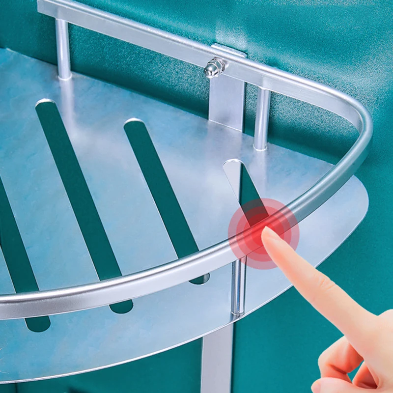 Bathroom Shelves Perforation-free Bathroom Aluminum Alloy Double-layer Triangular Basket Wall-mounted Corner Rack Storage 
Bathroom Shelves Perforation-free Bathroom Aluminum Alloy Double-layer Triangular Basket Wall-mounted Corner Rack Storage