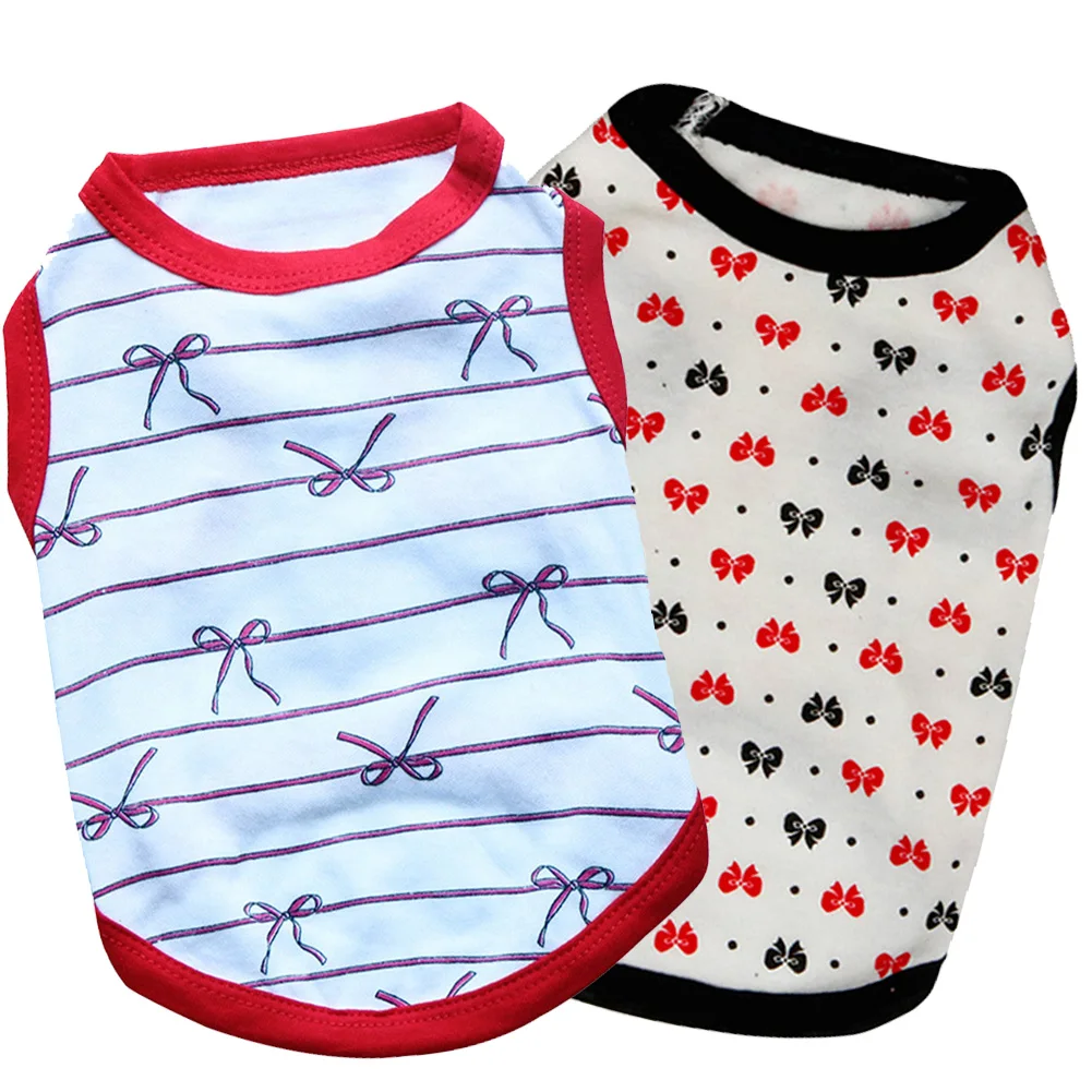 Pet Supplies Summer New Style Comfortable Breathable Soft Printing Bow T-shirt Vest Short-sleeved Puppy Dog Clothes
Pet Supplies Summer New Style Comfortable Breathable Soft Printing Bow T-shirt Vest Short-sleeved Puppy Dog Clothes