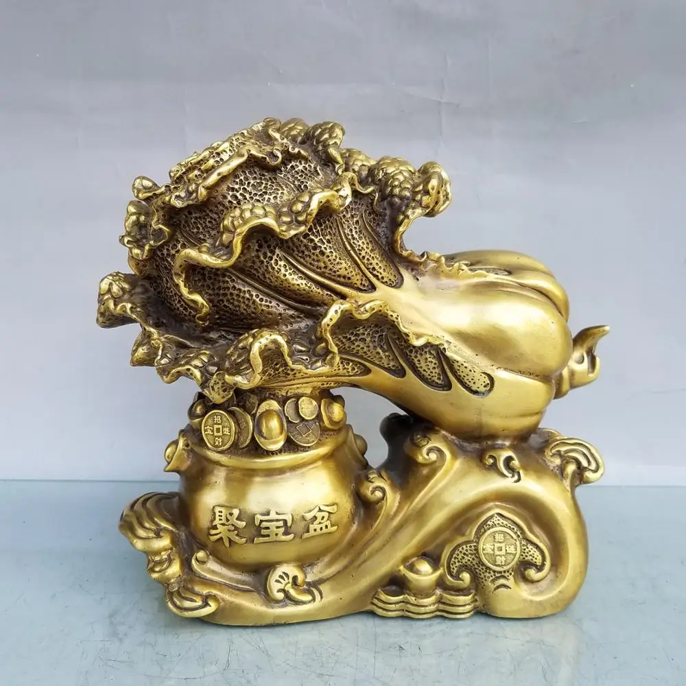 Home Decor 10" Chinese Seikos Bronze Cabbage Cornucopia Ingots coin statue Implication Cornucopia of Hundreds Lucky fortune
Home Decor 10" Chinese Seikos Bronze Cabbage Cornucopia Ingots coin statue Implication Cornucopia of Hundreds Lucky fortune