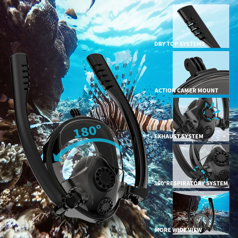Full Face Snorkeling Mask for Natural Breath & Safe Swimming Anti Leak Anti Fog Diving Mask Dry Snorkel Set K2 For Kids Adult
Full Face Snorkeling Mask for Natural Breath & Safe Swimming Anti Leak Anti Fog Diving Mask Dry Snorkel Set K2 For Kids Adult