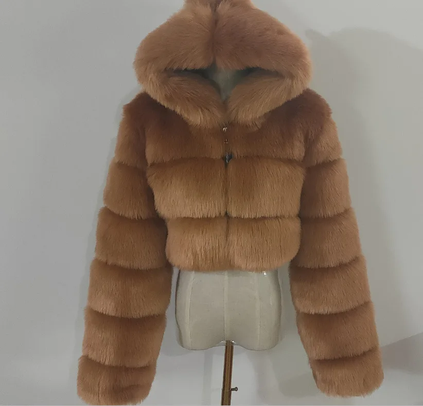 Cropped Faux Fur Coat Short Hooded Faux Fur Coat Imitation Fox Hair Stitching Female Fur Jacket Parka Leather Overcoat
Cropped Faux Fur Coat Short Hooded Faux Fur Coat Imitation Fox Hair Stitching Female Fur Jacket Parka Leather Overcoat