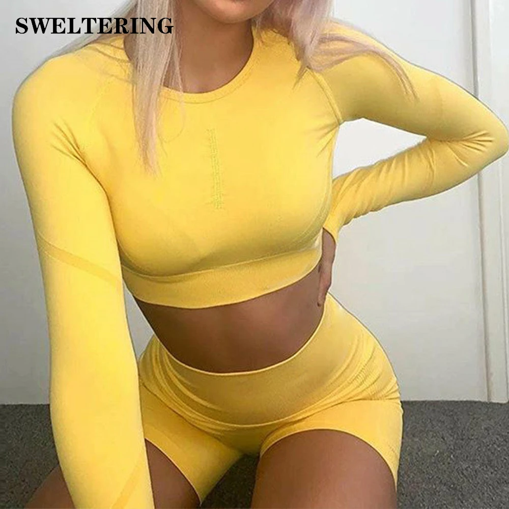 Seamless Yoga Suit Women Long Sleeve Suit High Waist Yoga Shorts + Long Sleeve 2 Piece Gym Compression Fitness Sexy Top Suit
Seamless Yoga Suit Women Long Sleeve Suit High Waist Yoga Shorts + Long Sleeve 2 Piece Gym Compression Fitness Sexy Top Suit