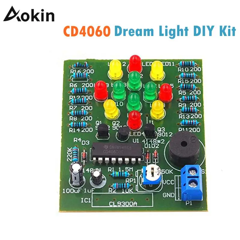 Aokin CD4060 Dream Light DIY Kit Electronic Fun Suite Birthday Gift Dreamy Beginning Learner Kit
Aokin CD4060 Dream Light DIY Kit Electronic Fun Suite Birthday Gift Dreamy Beginning Learner Kit