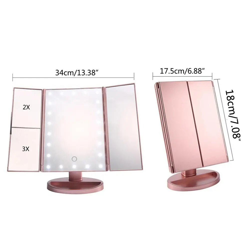 LED Make Up Mirror Illuminated Make Up Mirror Cosmetic Light Stand 3-folding Mirror 22 Light-emitting Makeup Mirror
LED Make Up Mirror Illuminated Make Up Mirror Cosmetic Light Stand 3-folding Mirror 22 Light-emitting Makeup Mirror