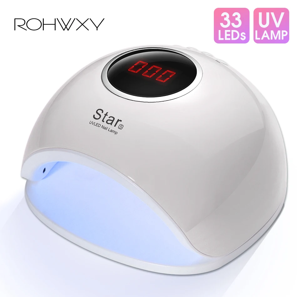 ROHWXY светодиодная УФ лампа для ногтей Дизайн 66 Вт Сушилка с 33 светодиодами ледяная