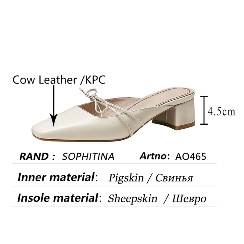 SOPHITINA Fashion Women's Slippers Korean Style Pure Color Lace-up Bowknot Thick Heel Toe Layer Leather Daily Female Shoes AO465
SOPHITINA Fashion Women's Slippers Korean Style Pure Color Lace-up Bowknot Thick Heel Toe Layer Leather Daily Female Shoes AO465