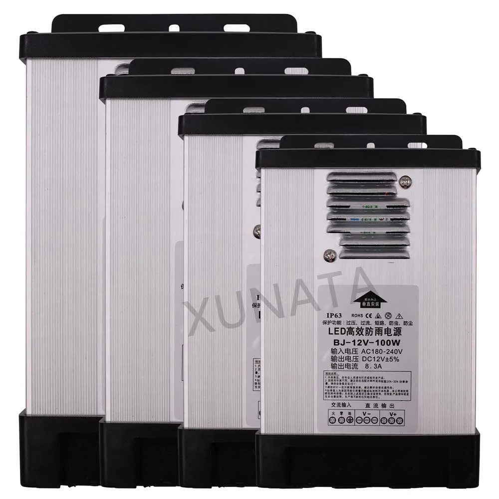 DC 5V 12V 24V 60W 100W 200W 400W IP63 Rainproof Power Supply Transformer Driver Switch for LED Strips
DC 5V 12V 24V 60W 100W 200W 400W IP63 Rainproof Power Supply Transformer Driver Switch for LED Strips