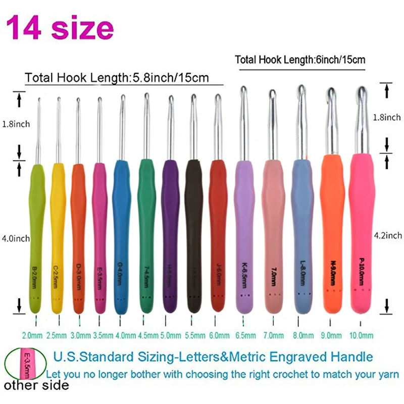Extra Long Crochet Hooks Kit 14 Sizes Ergonomic Soft Grip Crochet Hooks And Knitting Needles Set
Extra Long Crochet Hooks Kit 14 Sizes Ergonomic Soft Grip Crochet Hooks And Knitting Needles Set