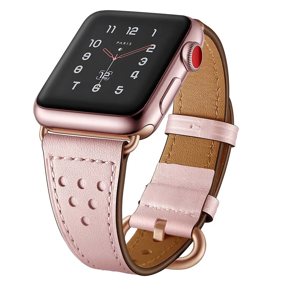 Кожаный ремешок для Apple Watch Band 8 7 SE 6 5 4 3 41 мм 45 40 44 38 42 браслет iWatch Ultra 49 Correa - купить по