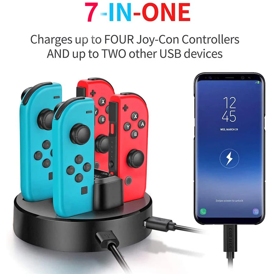 Зарядное устройство для Nintendos 7 в 1 зарядная док-станция светодиодный индикатор 2