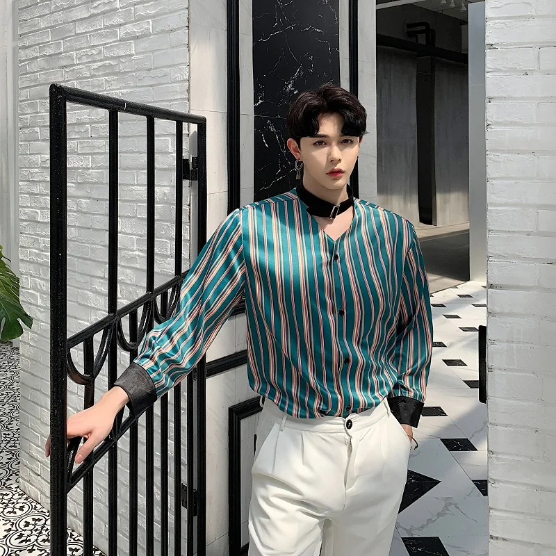 Men's Fashion Summer Three Quarter Sleeve Stripe Shirt Youth Casual Party Shirt Tops H41
Men's Fashion Summer Three Quarter Sleeve Stripe Shirt Youth Casual Party Shirt Tops H41