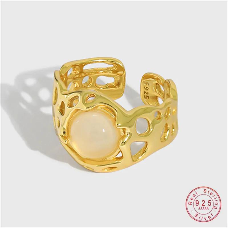 HI MAN S925 Sterling Silver Agate INS Hollow Opening Adjustable Ring Women Fashion Simple Birthday Party Jewelry
HI MAN S925 Sterling Silver Agate INS Hollow Opening Adjustable Ring Women Fashion Simple Birthday Party Jewelry