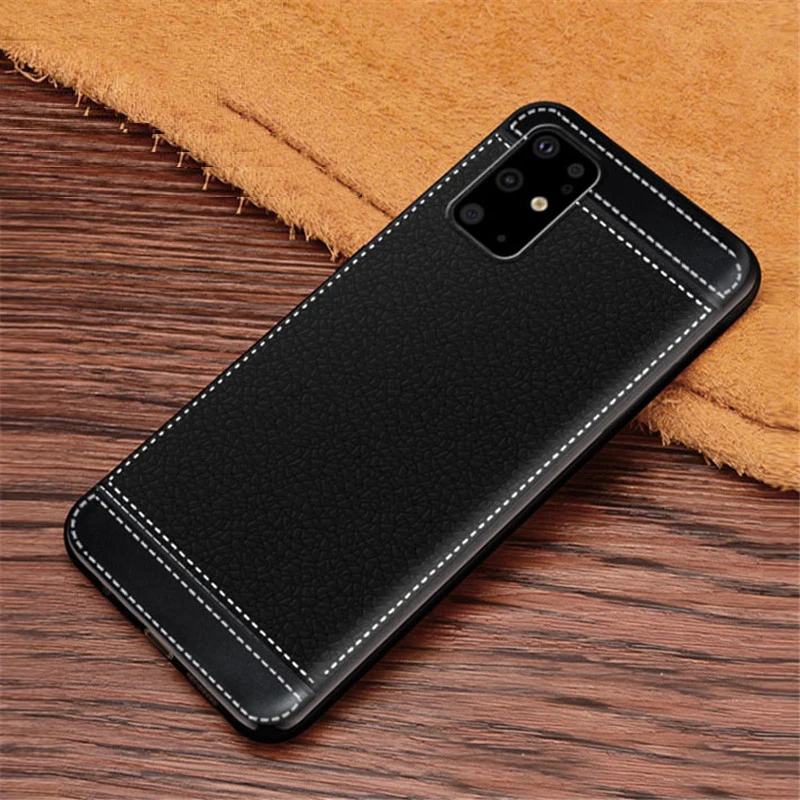 Чехол для Galaxy S20 SM-G9860 мягкий чехол из ТПУ с текстурой личи Samsung 20 Plus SM-G9810 + Ultra SM-G9880 5G