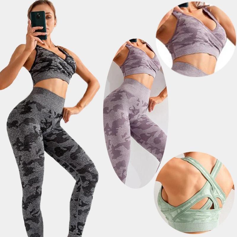 Seamless yoga camouflage sports bra and leggings jogging women gym clothes seamless workout leggings women fitness sportswear
Seamless yoga camouflage sports bra and leggings jogging women gym clothes seamless workout leggings women fitness sportswear