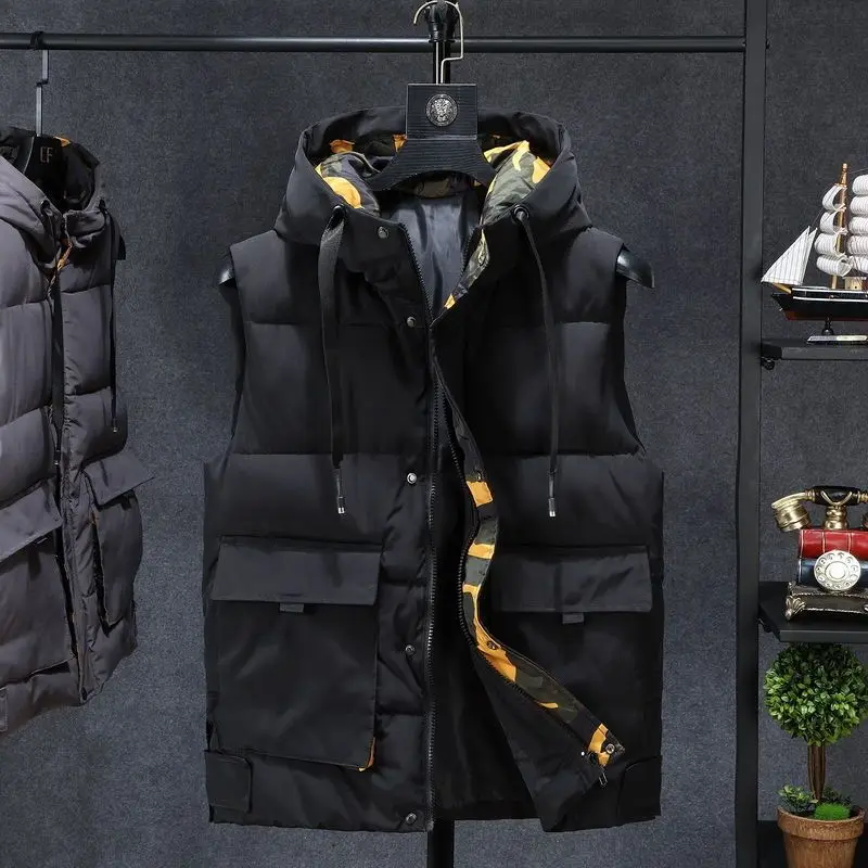 Camouflage Winter Warm Cotton Vest Without Sleeves For Men Autumn Male Casual College Thick Hoodie
Camouflage Winter Warm Cotton Vest Without Sleeves For Men Autumn Male Casual College Thick Hoodie