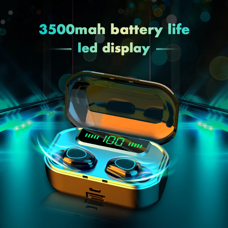 TWS Wireless headphones Bluetooth headphones 5.0 LED Display screen waterproof sports In-ear earplugs with Microphone 3500mah
TWS Wireless headphones Bluetooth headphones 5.0 LED Display screen waterproof sports In-ear earplugs with Microphone 3500mah
