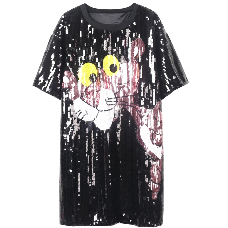 QING MO Black Silver Women Pink Panther Dress 2021 Women Summer Full Sequin Dress Female Casual Loose Dress Shining ZQY3632
QING MO Black Silver Women Pink Panther Dress 2021 Women Summer Full Sequin Dress Female Casual Loose Dress Shining ZQY3632