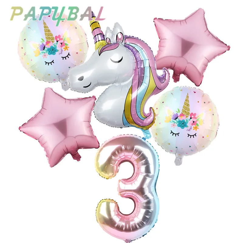 6pcs Rainbow Gradient Unicorn Party Balloon 32 inch Number Birthday Party Decorations Kids Unicorn Party Wedding Balloons Globos
6pcs Rainbow Gradient Unicorn Party Balloon 32 inch Number Birthday Party Decorations Kids Unicorn Party Wedding Balloons Globos