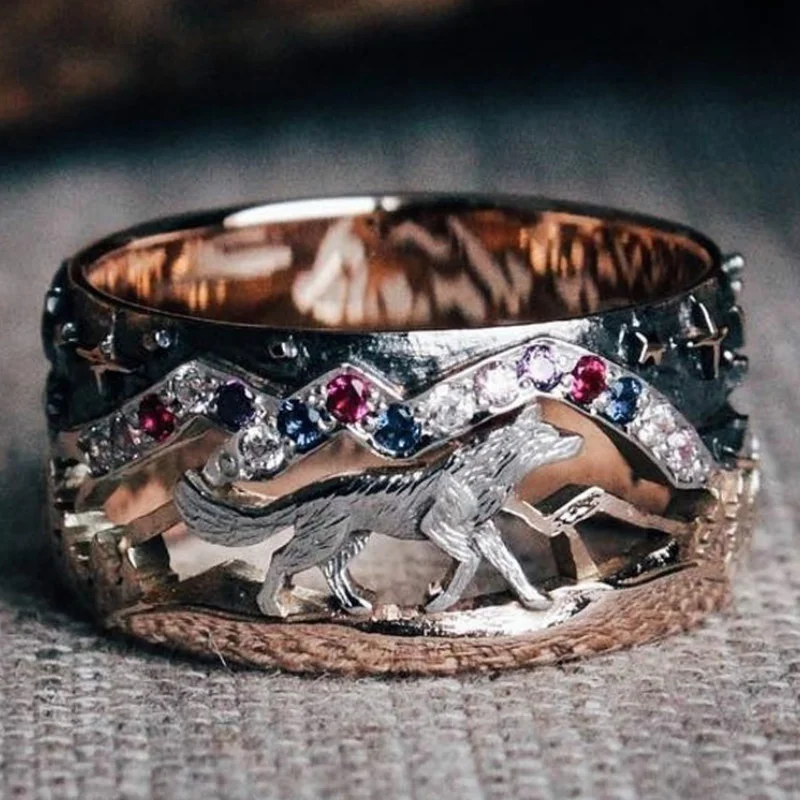 Women's exquisite Vintage wolf ring natural gem sapphire diamond ring Anniversary Gift Ring birthday Christmas party size 5-10
Women's exquisite Vintage wolf ring natural gem sapphire diamond ring Anniversary Gift Ring birthday Christmas party size 5-10