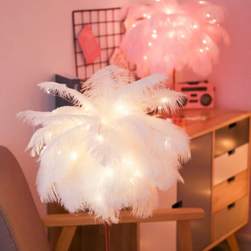 Battery Power DIY Creative Remote Control Feather Table Lamp USB/AA Warm Light Tree Feather Lampshade Wedding Home Bedroom Deco
Battery Power DIY Creative Remote Control Feather Table Lamp USB/AA Warm Light Tree Feather Lampshade Wedding Home Bedroom Deco