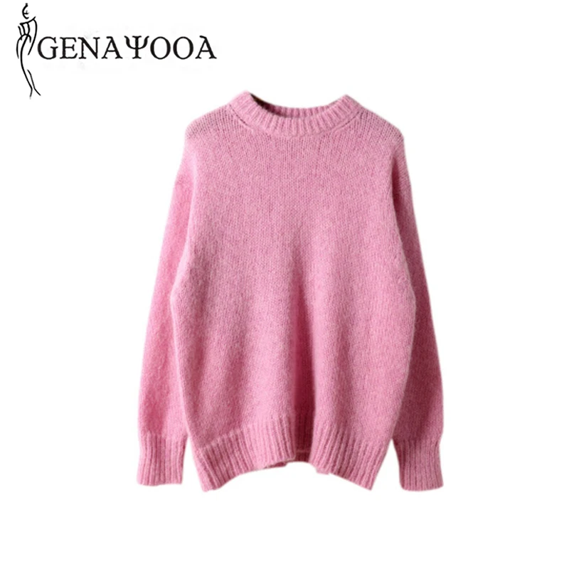 Genayooa Pink Cashmere Sweater Women Loose O Neck Long Sleeve Knitted Pullovers Women Warm Soft Jumpers Ladies Korean Fashion
Genayooa Pink Cashmere Sweater Women Loose O Neck Long Sleeve Knitted Pullovers Women Warm Soft Jumpers Ladies Korean Fashion