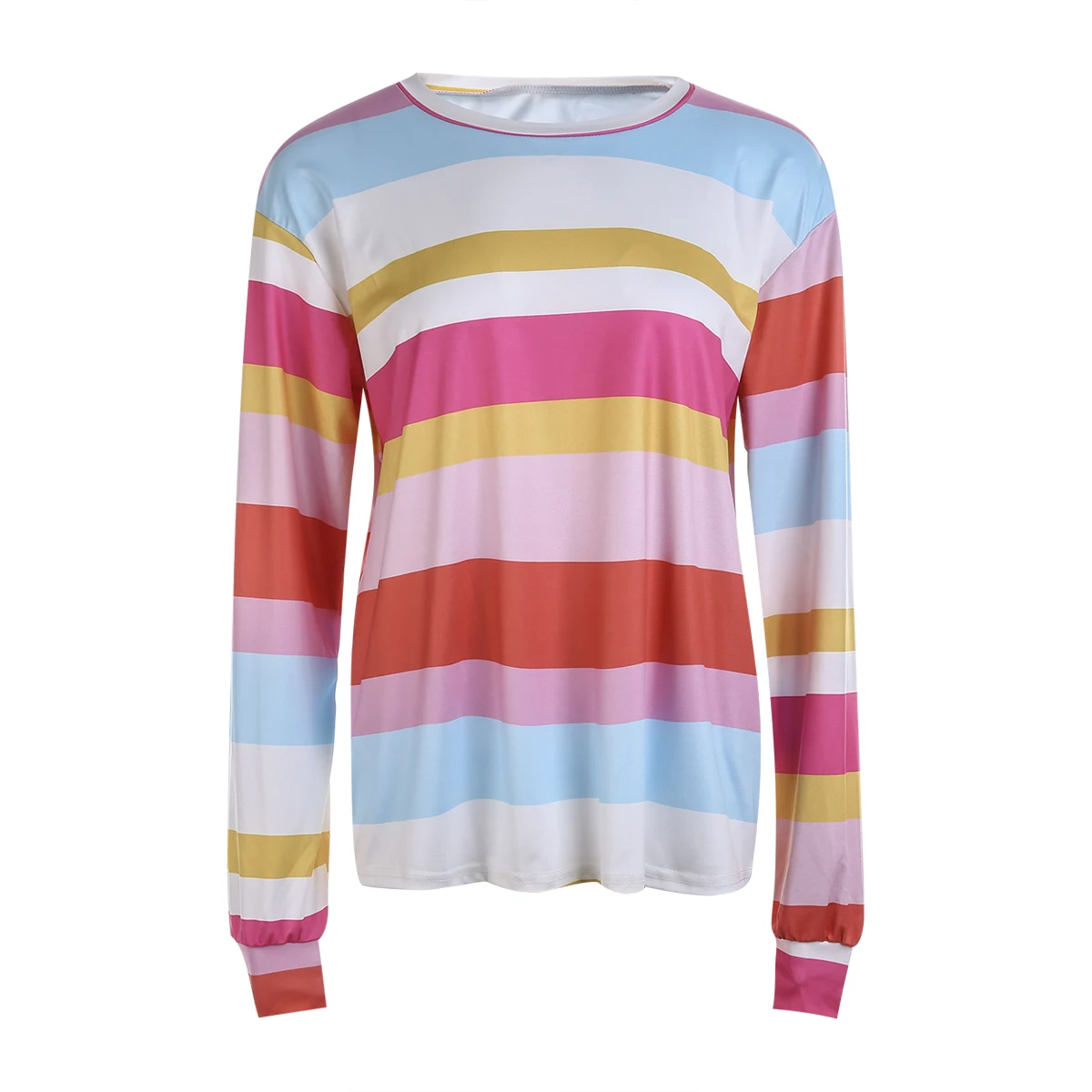 Rainbow Women Sweatshirt Autumn Colorful Rainbow Contrast Striped Long Sleeve Pullover Sweatshirt New Harakuju Jumper Loose Tops 
Rainbow Women Sweatshirt Autumn Colorful Rainbow Contrast Striped Long Sleeve Pullover Sweatshirt New Harakuju Jumper Loose Tops