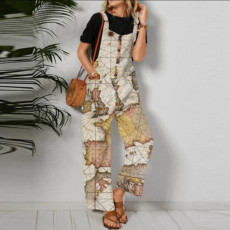 Women Summer Sleeveless Print Jumpsuit Bodysuit Casual Pocket Beach Overalls monos mujer elegante combinaisons 2021
Women Summer Sleeveless Print Jumpsuit Bodysuit Casual Pocket Beach Overalls monos mujer elegante combinaisons 2021