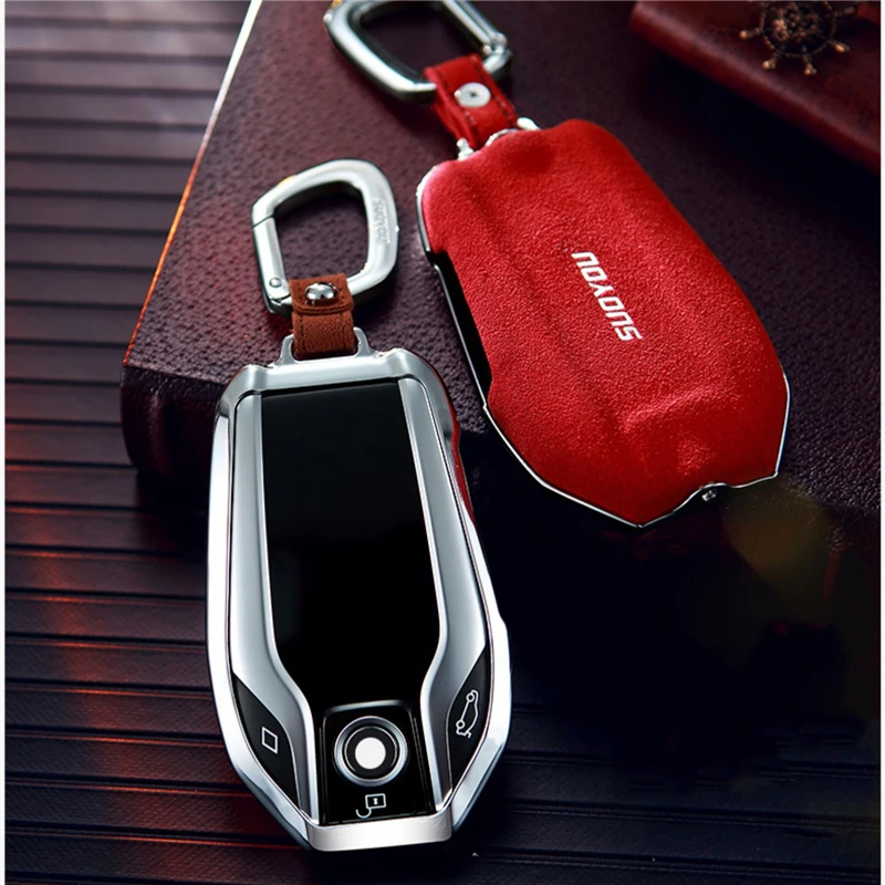 Suede Leather Zinc alloy Car Key Protection Case Cover For BMW 7 Series i8 730li 740li 750li 2017 2018 5 Series G30 X3D Display
Suede Leather Zinc alloy Car Key Protection Case Cover For BMW 7 Series i8 730li 740li 750li 2017 2018 5 Series G30 X3D Display
