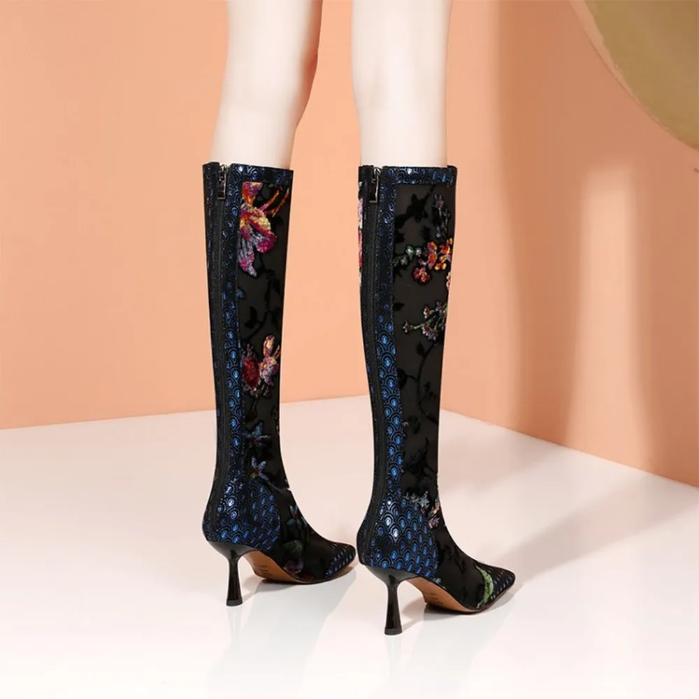 Womens Pointy Toe Butterfly Printed Mesh Knee Thigh Boots Sandals Stilettos High Heel Shoes Real Leather Match Colors Breathable
Womens Pointy Toe Butterfly Printed Mesh Knee Thigh Boots Sandals Stilettos High Heel Shoes Real Leather Match Colors Breathable