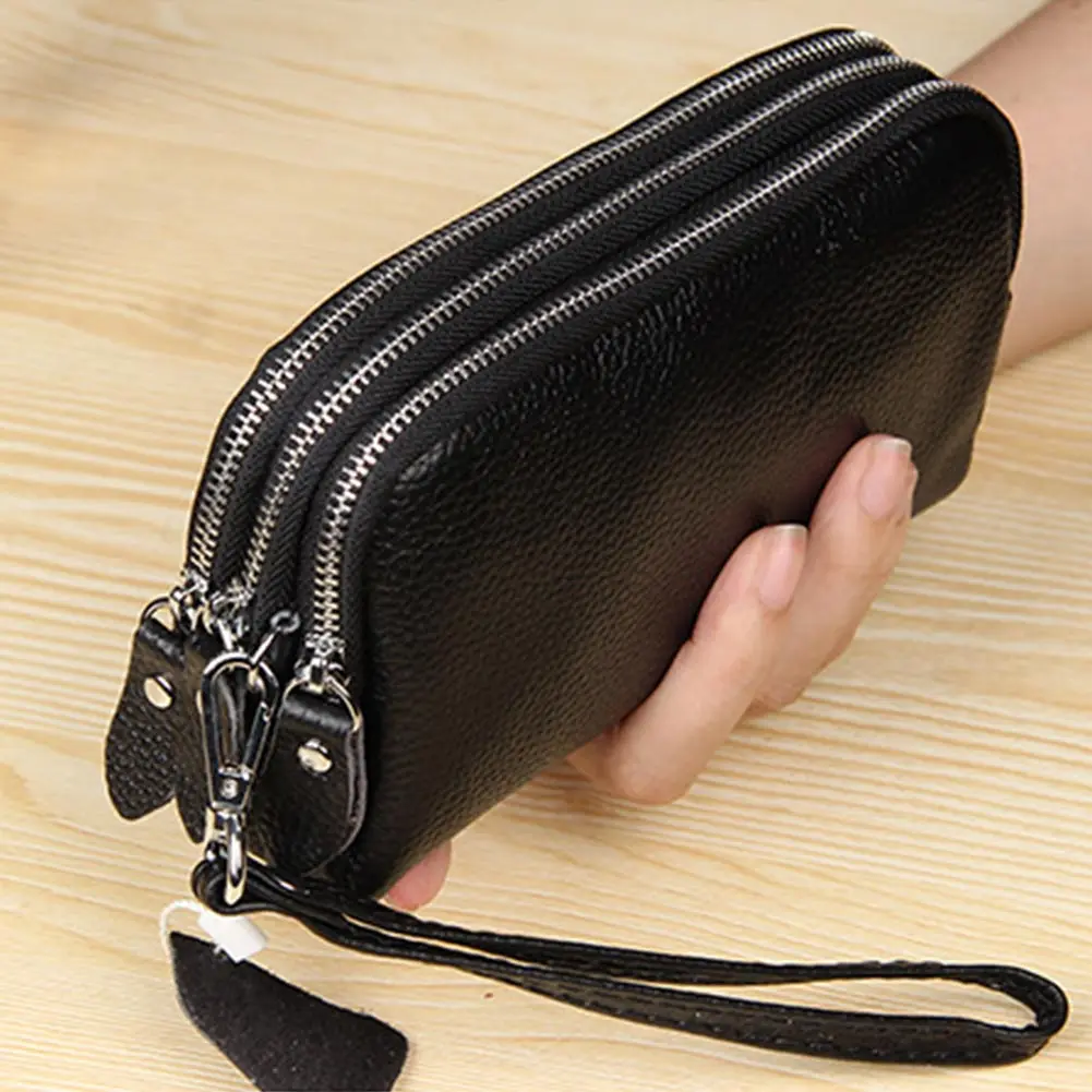 High Quality Women's Causual Clutch Wallet Real Leather Wrist Money Bags First Layer Cowhide Purse Wallets Capaciti Card Holder | Багаж и