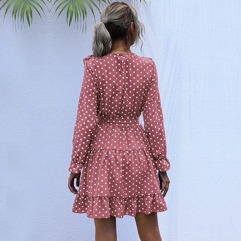 Vintage Dot Print Dress Women Casual O Neck High Waist Slim Ruffles Autumn Winter Dress For Women 2020 New Fashion
Vintage Dot Print Dress Women Casual O Neck High Waist Slim Ruffles Autumn Winter Dress For Women 2020 New Fashion