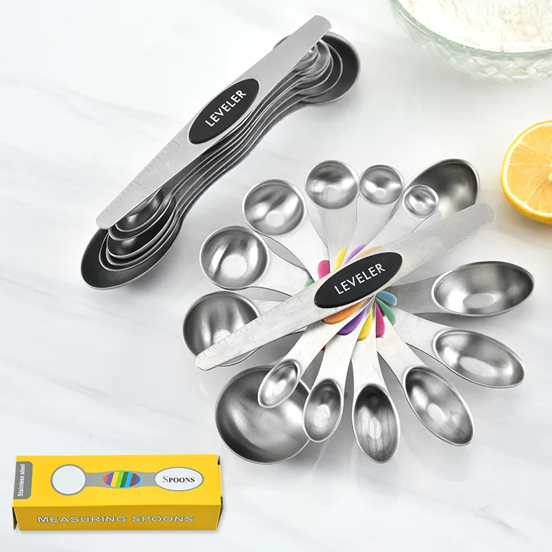 Stainless Steel Double Head Measuring Spoon 8 Piece Baking Tool Seasoning Scale Measuring Spoon Cup Scraping Spoon
Stainless Steel Double Head Measuring Spoon 8 Piece Baking Tool Seasoning Scale Measuring Spoon Cup Scraping Spoon