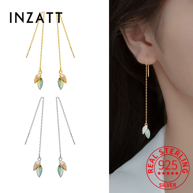 INZATT Real 925 Sterling Silver Chain Tassel Painted Leaves Drop Earrings For Fashion Women Cute Fine Jewelry Accessories
INZATT Real 925 Sterling Silver Chain Tassel Painted Leaves Drop Earrings For Fashion Women Cute Fine Jewelry Accessories
