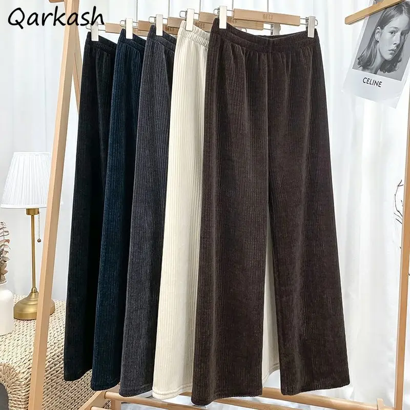 Corduroy Casual Pants Women Keep Warm Loose Elastic Waist Empire Thicker Korean Style Solid Fashion Straight Trousers Chic Mujer
Corduroy Casual Pants Women Keep Warm Loose Elastic Waist Empire Thicker Korean Style Solid Fashion Straight Trousers Chic Mujer