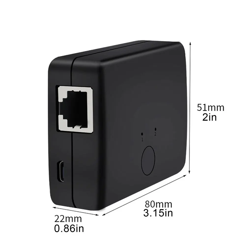 Mini 2 Port AB Manual Network Switcher 2 In 1 RJ45 Network Ethernet Sharing Switch Box Computer Network Sharing Device 
Mini 2 Port AB Manual Network Switcher 2 In 1 RJ45 Network Ethernet Sharing Switch Box Computer Network Sharing Device