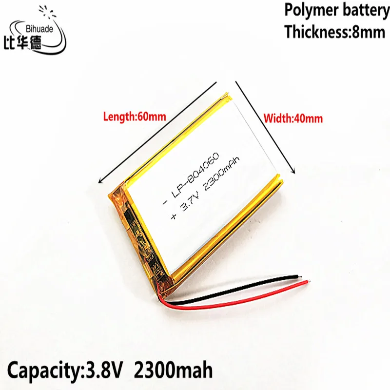 Good Qulity Liter energy battery 3.7V,2300mAH 804060 Polymer lithium ion / Li-ion battery for tablet pc BANK,GPS,mp3,mp4
Good Qulity Liter energy battery 3.7V,2300mAH 804060 Polymer lithium ion / Li-ion battery for tablet pc BANK,GPS,mp3,mp4