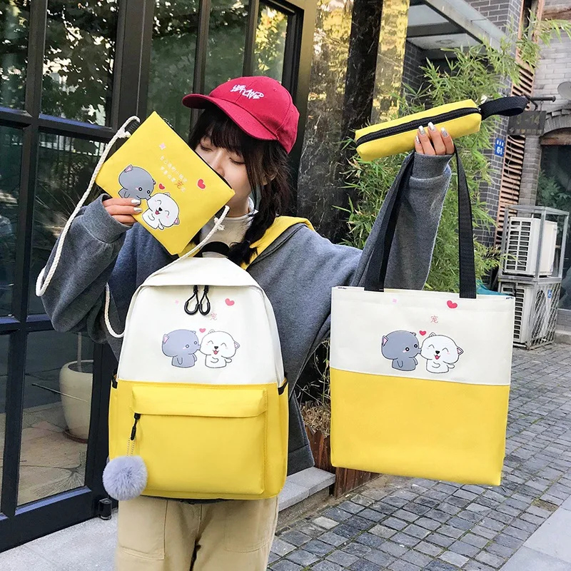 4 Pcs Set Harajuku Women Laptop Backpack Canvas School Bags For Teenage Girls Kawaii College Student Kids Book Bag Rucksack 2021
4 Pcs Set Harajuku Women Laptop Backpack Canvas School Bags For Teenage Girls Kawaii College Student Kids Book Bag Rucksack 2021