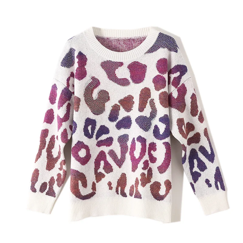 Autumn and Winter Beading Leopard Sweaters Women Tops Loose Long Sleeve Knitted Pullover Women's Outerwear TA1117
Autumn and Winter Beading Leopard Sweaters Women Tops Loose Long Sleeve Knitted Pullover Women's Outerwear TA1117