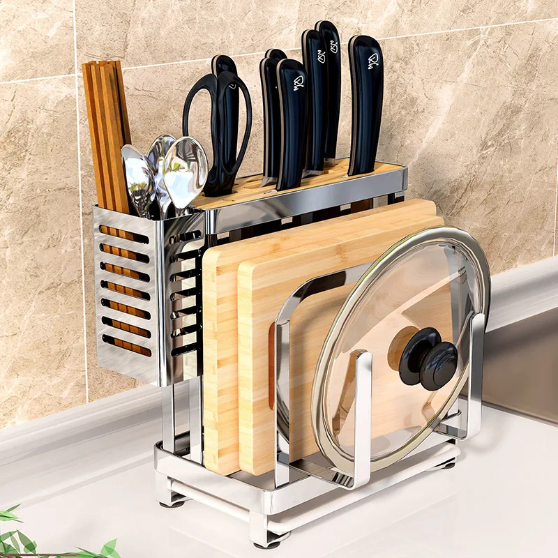 304 Stainless Steel Knife Holder Stand Wood Multifunction Kitchen Gadget Accessories Organizer Rack Knife Block Universal Black
304 Stainless Steel Knife Holder Stand Wood Multifunction Kitchen Gadget Accessories Organizer Rack Knife Block Universal Black