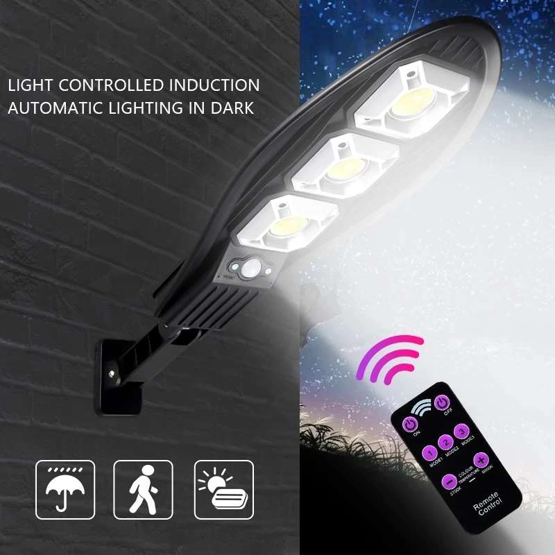 LED Solar Street Light COB Outdoor Solar Wall Lamp with 3 Light Mode Waterproof Motion Sensor Security Lighting for Garden Patio
LED Solar Street Light COB Outdoor Solar Wall Lamp with 3 Light Mode Waterproof Motion Sensor Security Lighting for Garden Patio